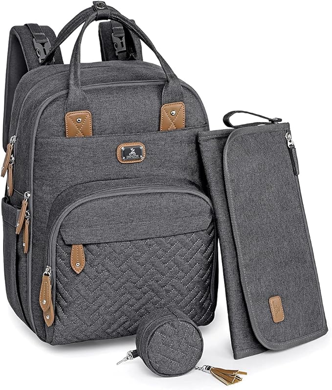 Organized diaper bag recommended in the Holiday Baby Gift Guide 2025