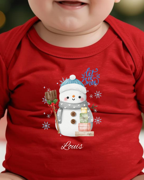 personalised baby christmas bodysuit handmade