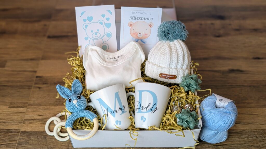 New parents gift set with Christmas wrapping inspiration