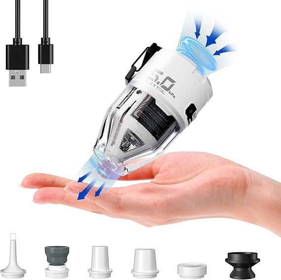 Portable air pump with strong airflow and multiple nozzles, ideal for inflating travel accessories when you travel while pregnant.