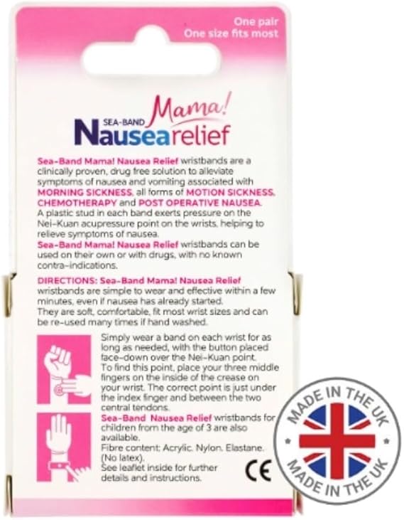 Anti-Nausea Bands image as a safe way to skip sickness traveling while pregnant.