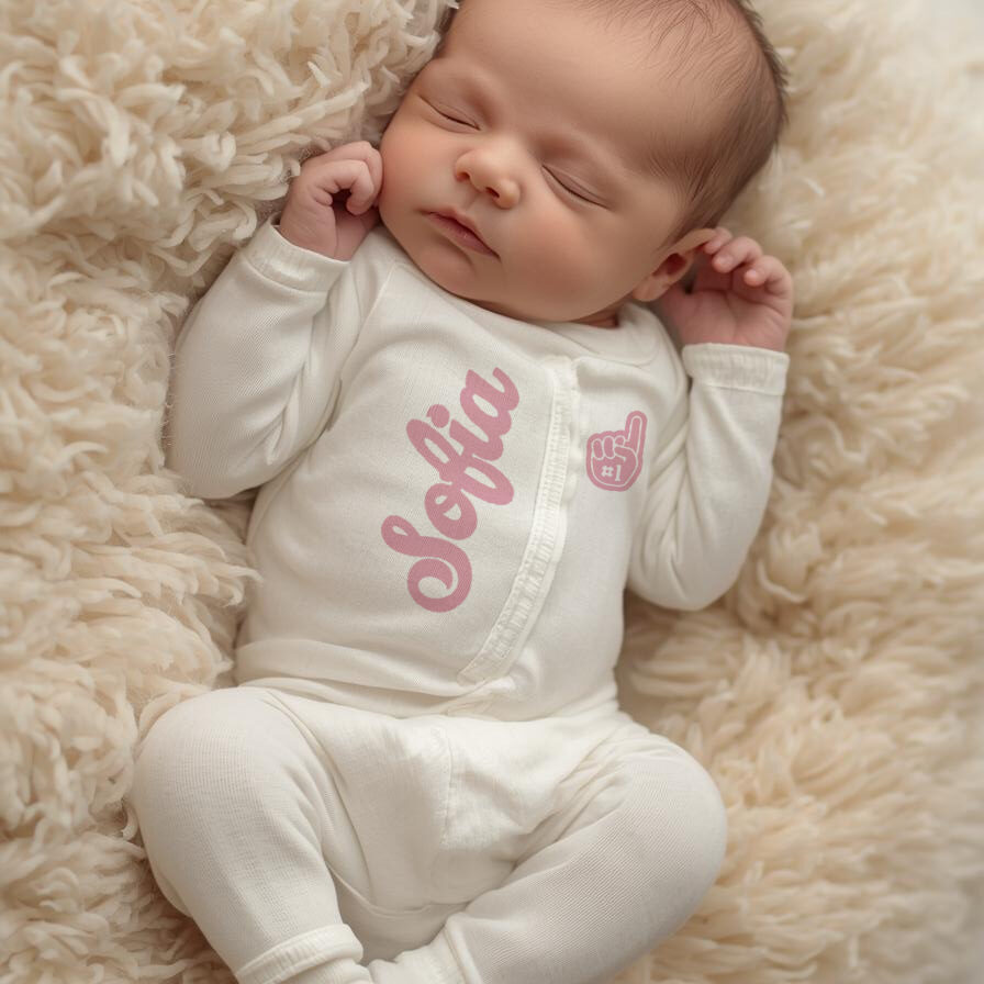 Handmade baby gifts UK personalised outfits.